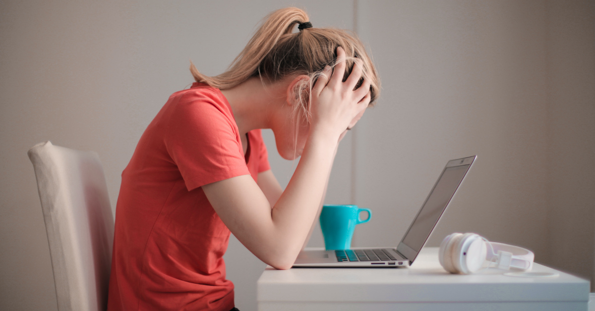 girl leaning on computer - life michael programming courses