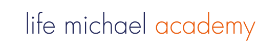 life michael academy white logo